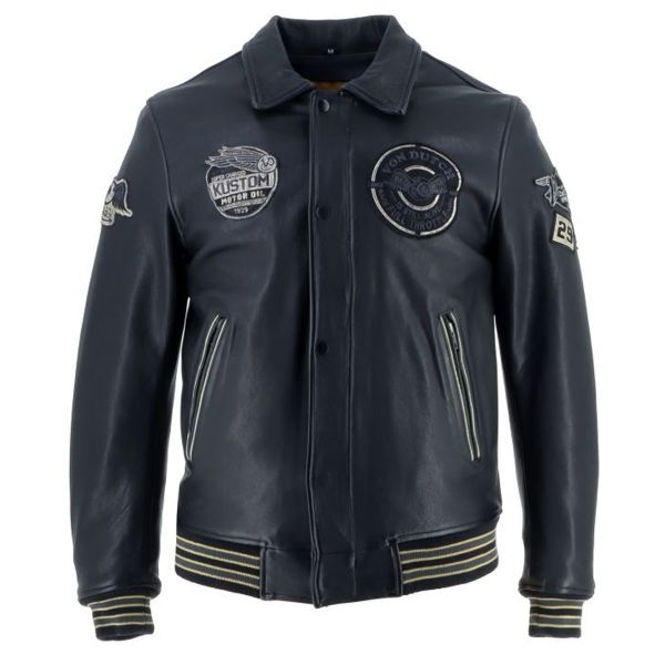Cazadora moto Von Dutch Brooklyn Leather Wash Negro
