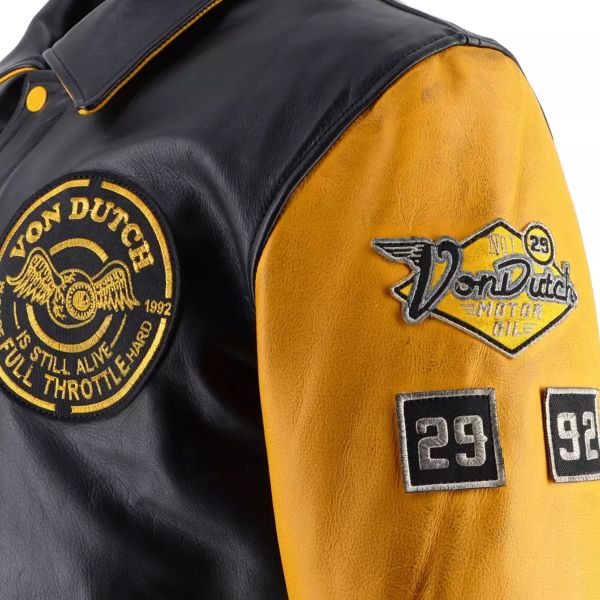 Von Dutch Brooklyn Leather Wash Negro Amarillo