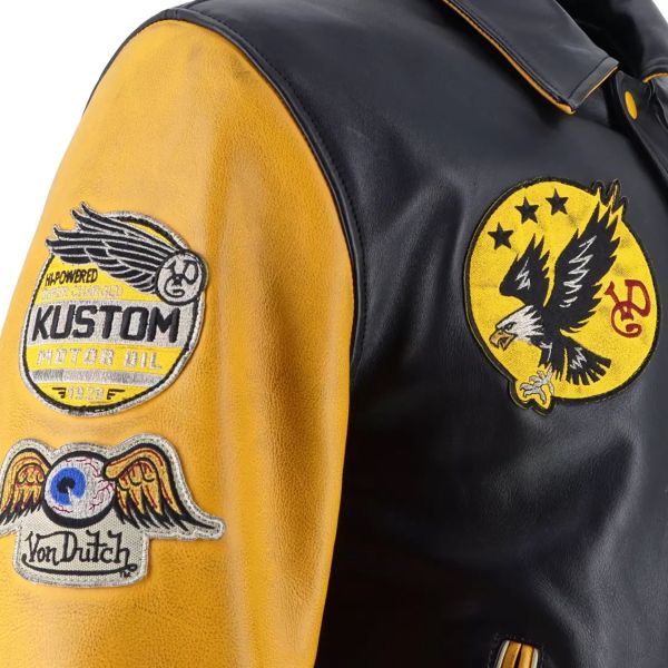 Von Dutch Brooklyn Leather Wash Negro Amarillo