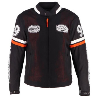 Cazadora moto Von Dutch California Air Mesh Negro Naranja Blanco Cazadora moto Von Dutch California Air Mesh Negro Naranja Blanco