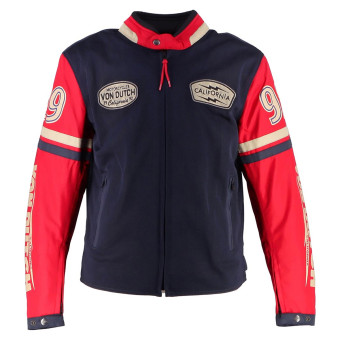 Cazadora moto Von Dutch California Air Mesh Azul Rojo Beige Cazadora moto Von Dutch California Air Mesh Azul Rojo Beige
