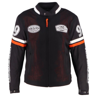 Cazadora moto Von Dutch California Negro Blanco