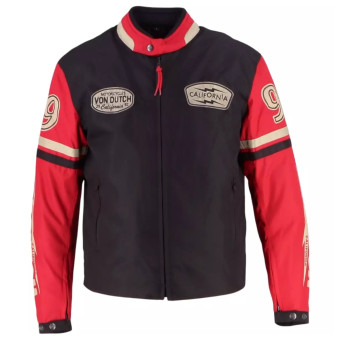Cazadora moto Von Dutch California Azul Rojo Beige Cazadora moto Von Dutch California Azul Rojo Beige