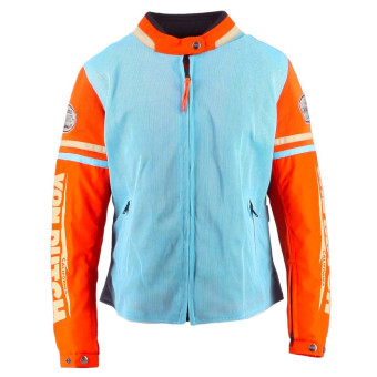 Cazadora moto Von Dutch California Girl Air Mesh Azul Cielo Naranja Beige Cazadora moto Von Dutch California Girl Air Mesh Azul Cielo Naranja Beige