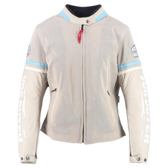 Cazadora moto Von Dutch California Girl Air Mesh Plata Azul Cielo Blanco