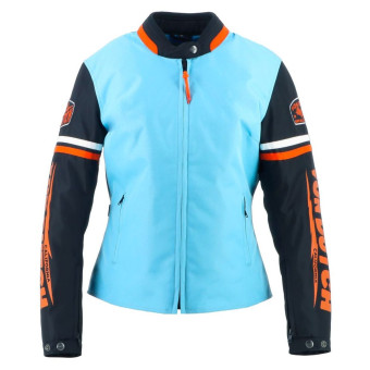Cazadora moto Von Dutch California Girl Azul Cielo Negro Blanco Naranja