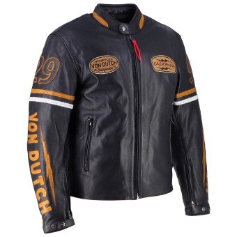 Von Dutch California Cuero Negro Oro Blanco