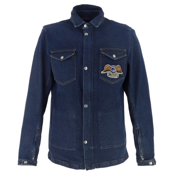 Chaquetas moto Von Dutch Captain Denim Blue Dirty
