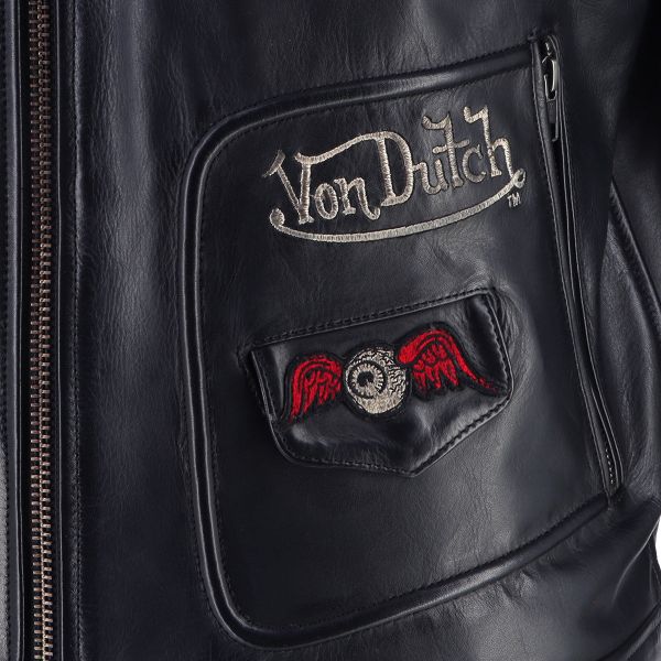 Von Dutch Coliseum Leather Rag Black