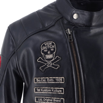Von Dutch Coliseum Leather Rag Black