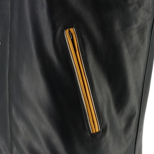 Von Dutch Collegian Leather Rag Black Yellow