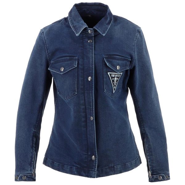 Cazadora moto Von Dutch Pussycat Cotton Denim Azul Sucio