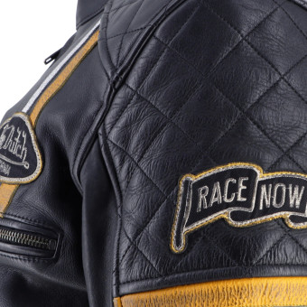 Von Dutch Race Now Cuero Negro Blanco Amarillo