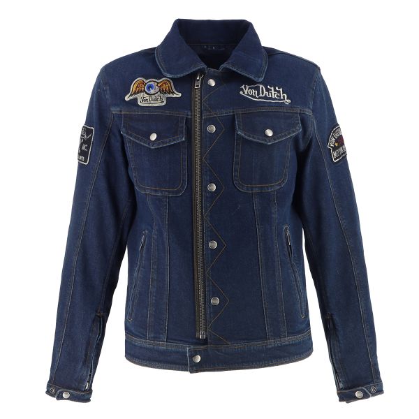 Cazadora moto Von Dutch Westy Denim Blue Dirty