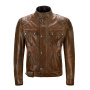 Cazadora moto Belstaff Brooklands Leather Burnt Cureo