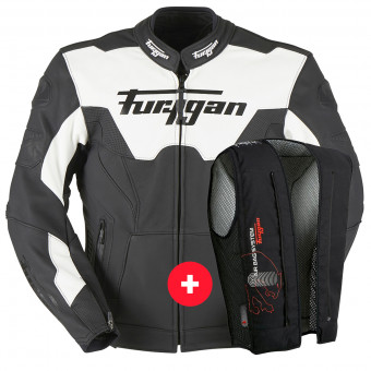 Cazadora moto Furygan Bullring Negro Blanco + Fury Air Bag System