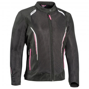 Cazadora moto Ixon Cool Air C Lady Black White Pink