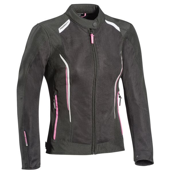 Cazadora moto Ixon Cool Air Lady Black White Pink