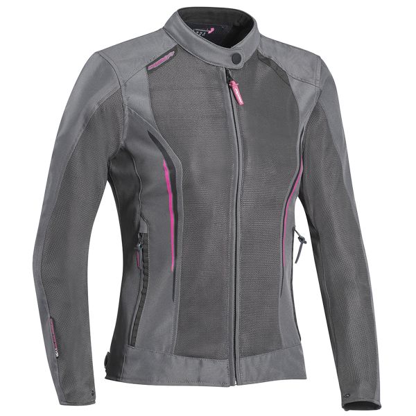 Cazadora moto Ixon Cool Air Lady Grey Fuchsia
