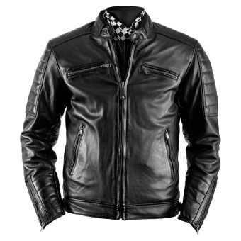 Cazadora moto Helstons Cruiser Leather Rag Black