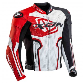 Cazadora moto Ixon Falcon Jacket Blanco Negro Rojo
