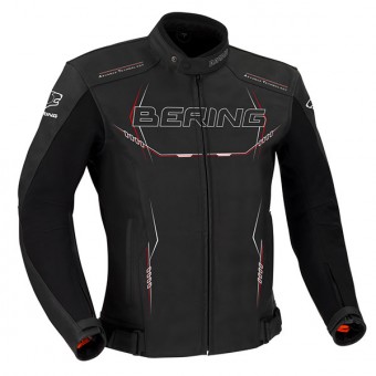 Cazadora moto Bering Forcio Cuero Negro Blanco Rojo