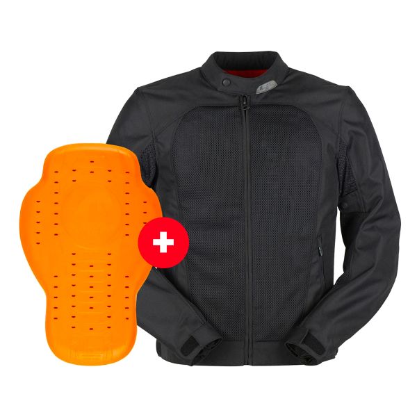 Cazadora moto Furygan Genesis Mistral Evo 2 Black + Espaldera D3O Viper Nivel 2