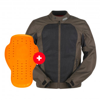Cazadora moto Furygan Genesis Mistral Evo 2 Brown Black + Espaldera D3O Viper Nivel 2