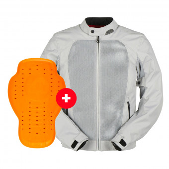 Cazadora moto Furygan Genesis Mistral Evo 2 Pearl + Espaldera D3O Viper Nivel 2