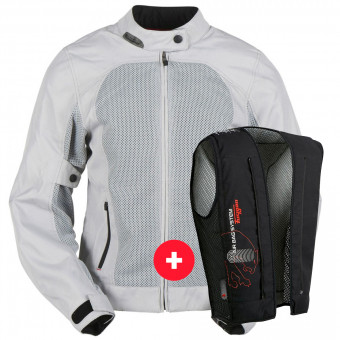 Cazadora moto Furygan Genesis Mistral Lady Evo 2 Pearl + Fury Air Bag System