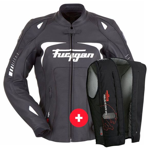 Cazadora moto Furygan Ginger Black White + Fury Air Bag System