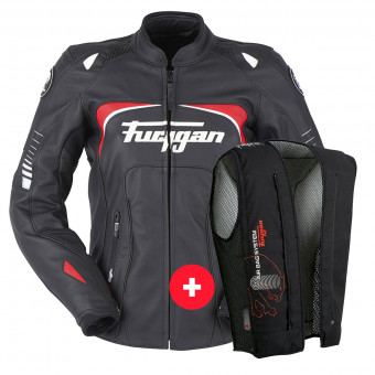 Cazadora moto Furygan Ginger Black White Red + Fury Air Bag System