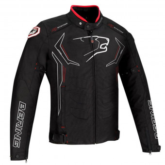 Cazadora moto Bering Guardian Negro Blanco Rojo