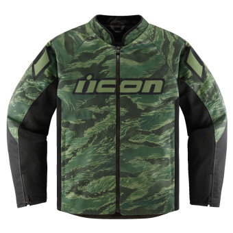 Cazadora moto ICON Hooligan Tiger Blood Jacket Green