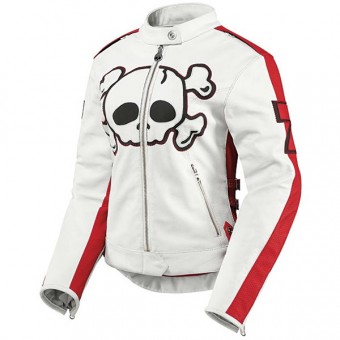 Cazadora moto ICON Hella Crossbone Racer Crusader White