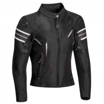 Cazadora moto Ixon Ilana Negro Blanco