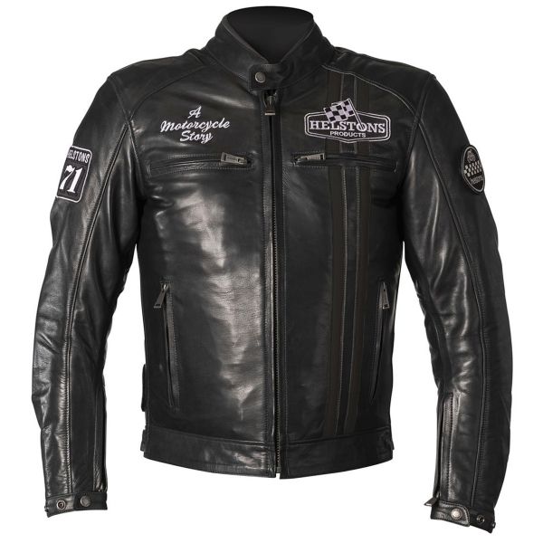 Cazadora moto Helstons Indy Leather Rag Black