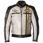 Cazadora moto Helstons Indy Leather Rag Black White Yellow