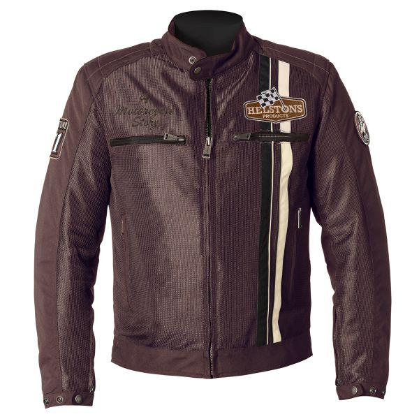 Cazadora moto Helstons Indy Mesh Brown Beige