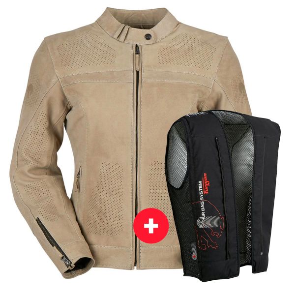 Cazadora moto Furygan Kristen Vented Beige + Fury Air Bag System