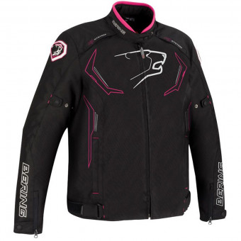 Cazadora moto Bering Lady Guardian Queen Size Negro Fucsia