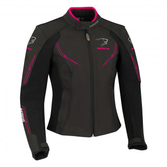 Cazadora moto Bering Lady Kalina Black Fuchsia