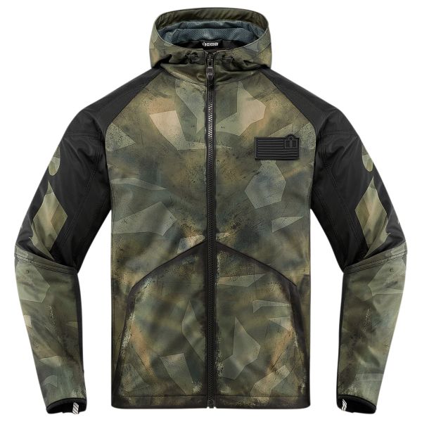 Cazadora moto ICON Merc Battlescar Military Green Black