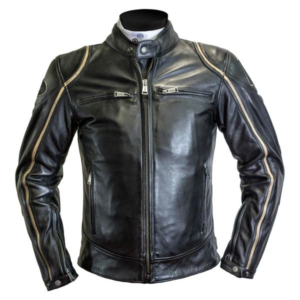 Cazadora moto Helstons Modelo Rag Negro Beige