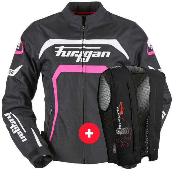 Cazadora moto Furygan Mystic Lady Black Pink + Fury Air Bag System