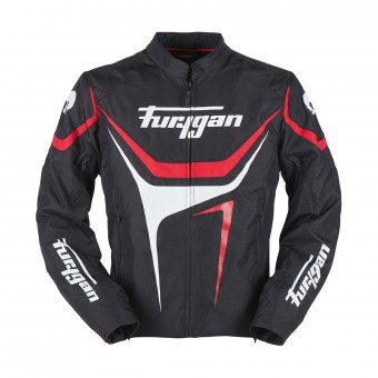 Cazadora moto Furygan Oggy Negro Blanco Rojo