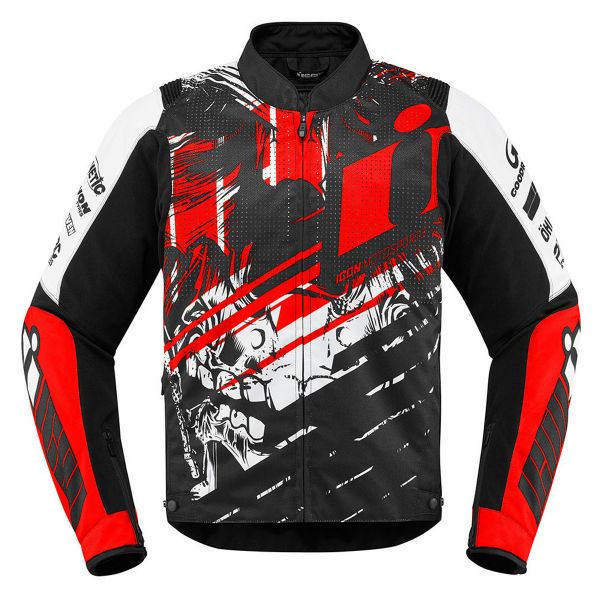 Cazadora moto ICON Overlord Stem Red