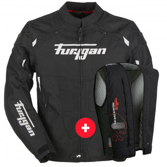 Cazadora moto Furygan Parker Black White + Fury Air Bag System