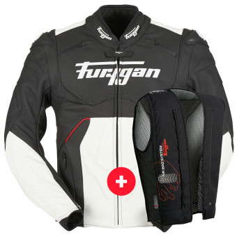 Cazadora moto Furygan Raptor Evo Black White Red + Fury Air Bag System