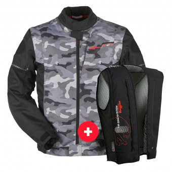 Cazadora moto Furygan Riley Negro Camuflaje + Fury Air Bag System